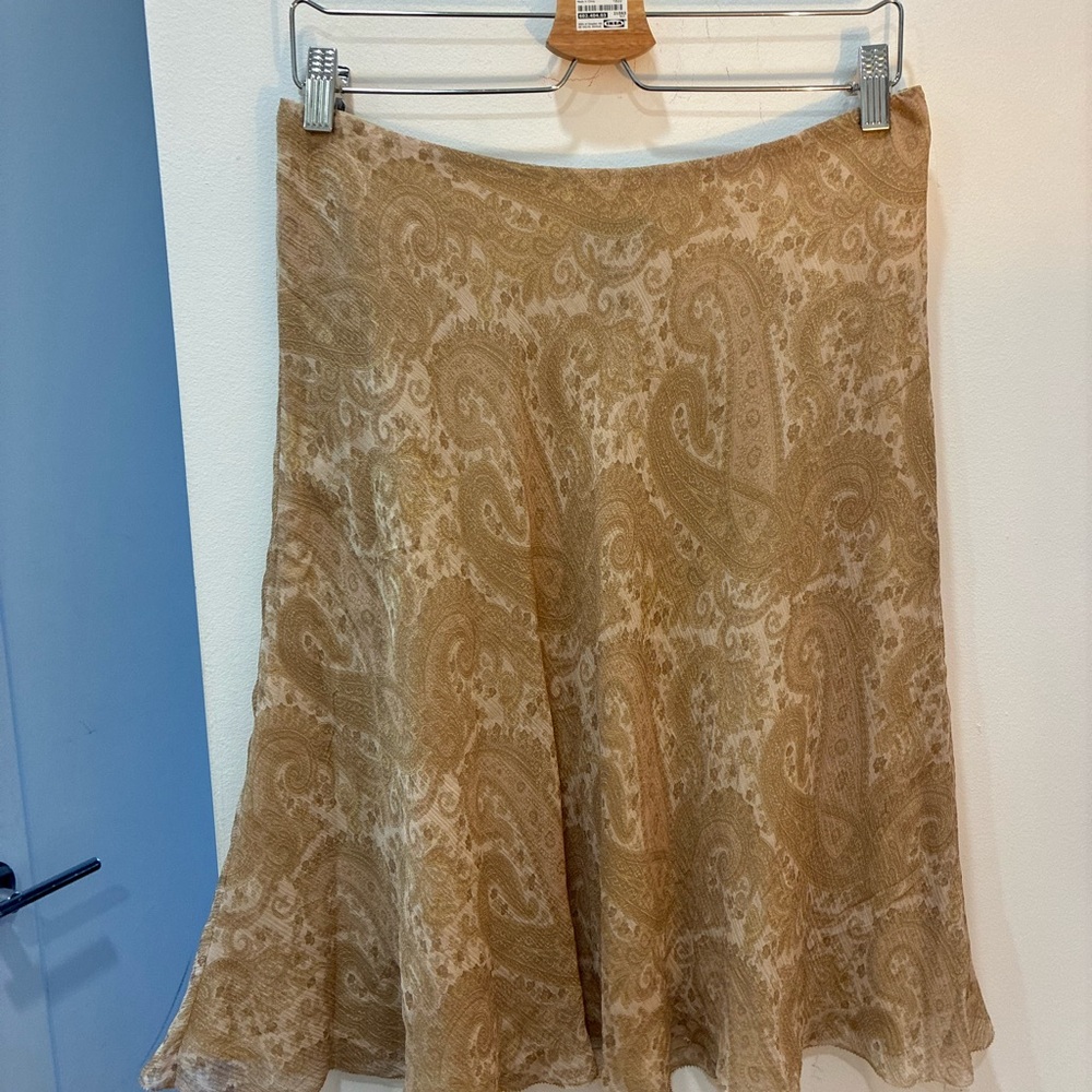 Ralph Lauren Silk Paisley Skirt